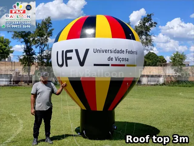 Balão inflável gigante promocional roof top UFV Universidade Federal de Viçosa